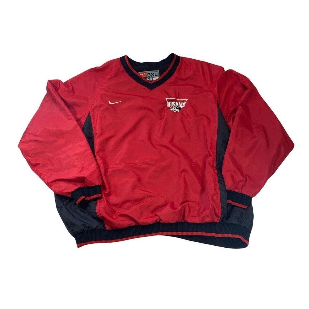 VTG Team Nike Northwestern Huskies Wind Breaker Jacket Pullover SZ 3XL Red - Picture 10 of 11